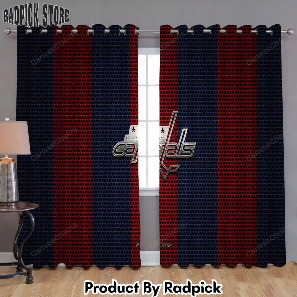 Radpick washington capitals window curtains american hockey club metal blue red metal mesh curtains living room curtains for window rp852131